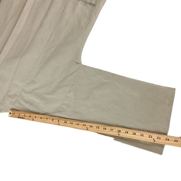 GUDRUN SJODEN Size Small S Open Jacket Topper Lagenlook Tan Beige Linen Cotton - Picture 7 of 8